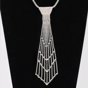 Rhinestone Necktie Necklace